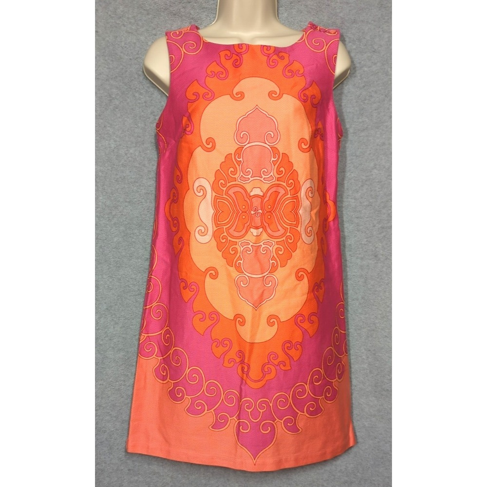 New Tori Richard Shift Dress Size 4 Parade in Color Mandarin Sophistication Chic